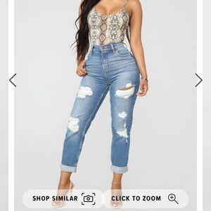 Fashion Nova I Got It From My Mama Distressed Jean